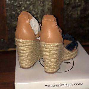 Steve Madden Denim Wedge Sandals